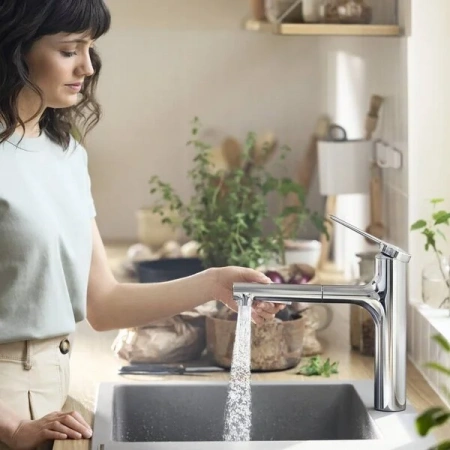 Фото смеситель для кухонной мойки hansgrohe zesis 74801800