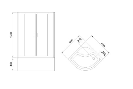Фото душевое ограждение royal bath bk rb100bk-c-bl 100x100 см