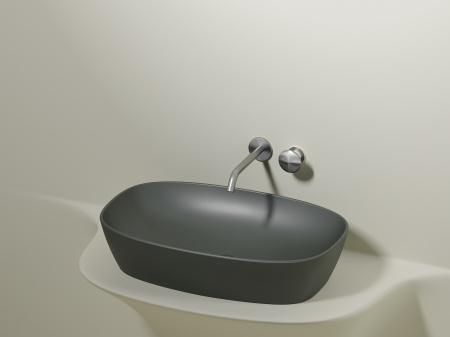 Фото раковина накладная ceramicanova element 60 см, цвет: антрацит cn6049mh