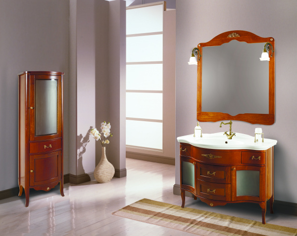 Фото тумба под раковину bagno piu palladio 105 см, цвет: патина и декор pl-01-110-11