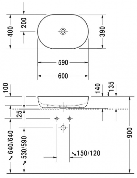Фото раковина накладная duravit luv 60 см 379600000