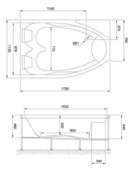 Фото акриловая ванна royal bath shakespeare rb652100k-l 170x110 см