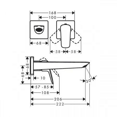 Фото смеситель для раковины hansgrohe logis fine 71256670
