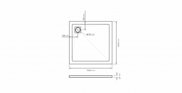 Фото поддон taliente 100x100 см pta-st-100wstone