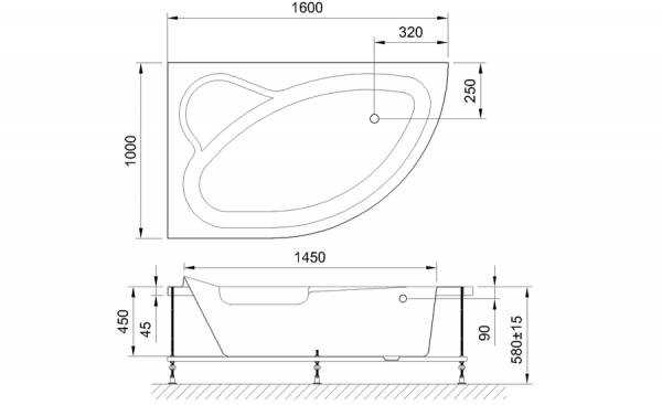 Фото акриловая ванна royal bath alpine rb819101l 160x100 см