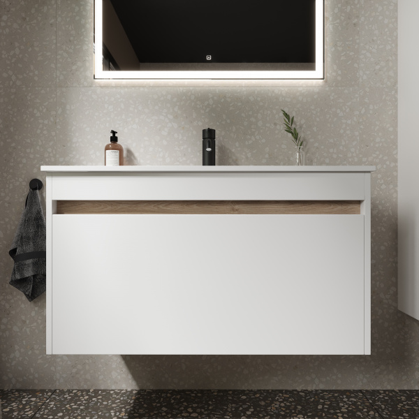 Фото тумба под раковину sancos smart 90 см, цвет: белый sm90w