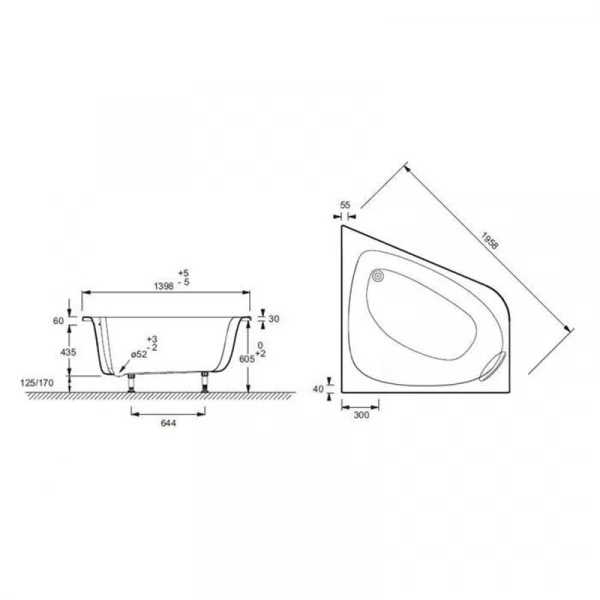 Фото акриловая ванна jacob delafon odeon up 140x140 см e6070ru-00