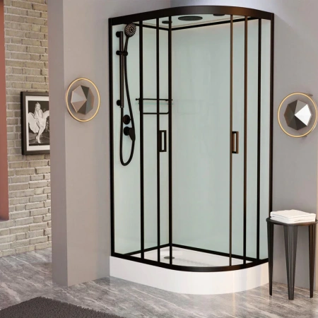 Фото душевая кабина frank f412 l/r м black 110x80 см 20058