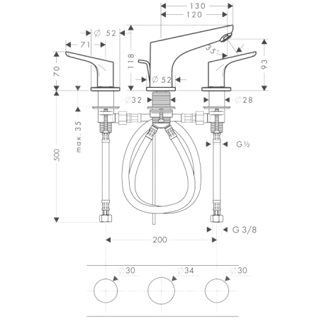 Фото смеситель для раковины hansgrohe focus 31937000
