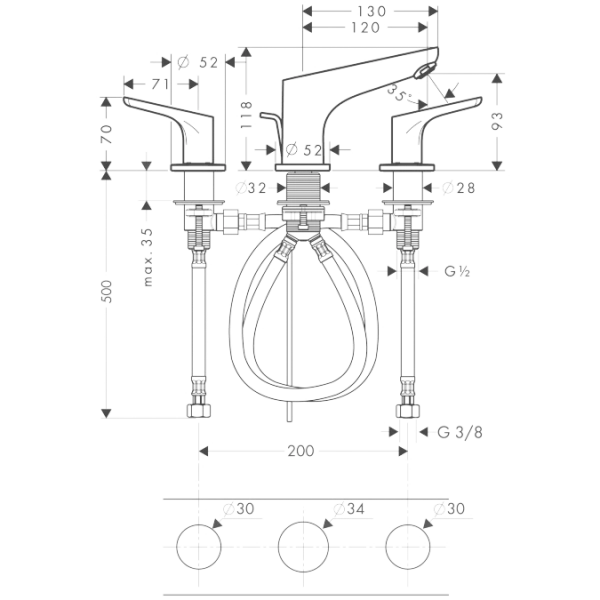 Фото смеситель для раковины hansgrohe focus 31937000
