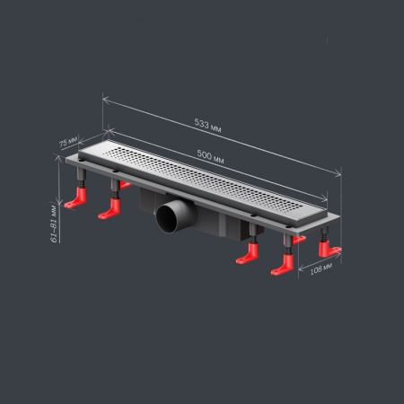 Фото душевой трап am.pm primeflow 50 см w02sc-p11-050-01sb