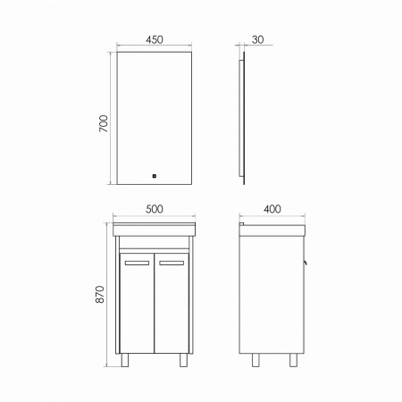 Фото тумба с раковиной comforty марио 50 см 00-00008849