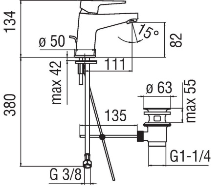 Фото смеситель для раковины nobili nobi nb84118/1cr