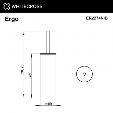 Фото ершик напольный whitecross ergo er2274nib, цвет: никель брашированный