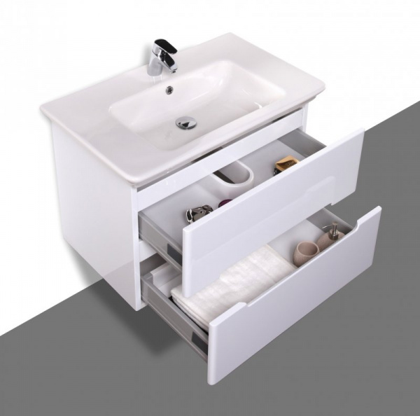 Фото тумба под раковину belbagno torino 80 см torino-800-2c-so-bl цвет: bianco lucido