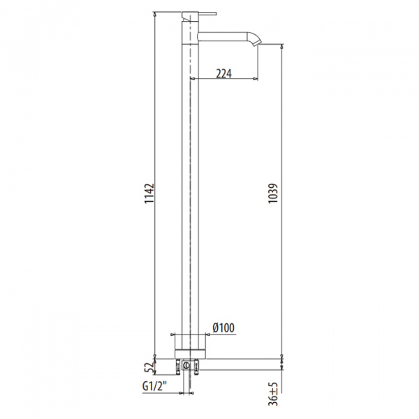 Фото напольный смеситель для раковины gattoni circle two 9109/90c0