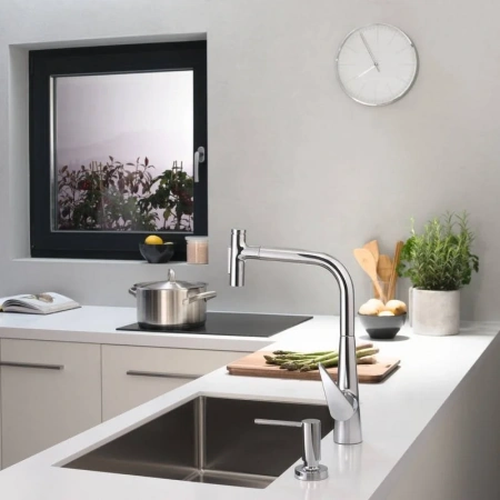 Фото смеситель для кухонной мойки hansgrohe talis select 73867000