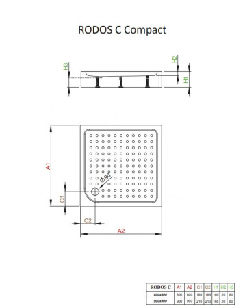 Фото поддон акриловый radaway rodos c compact 80x80 см 4k88155-04