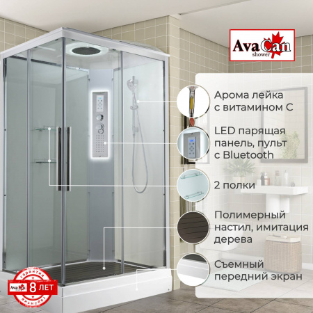 Фото душевая кабина avacan k2810led 100x80 см