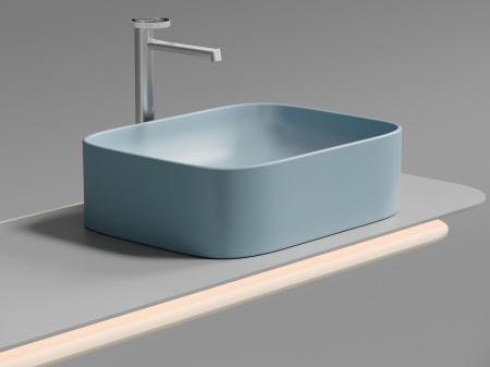 Фото раковина накладная ceramicanova element 50.5 см, цвет: голубой cn6052ml