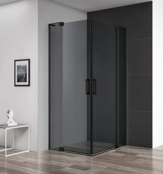 Фото душевое ограждение cezares slider-ah-2-70/80-80/90-grigio-nero 80x70 см
