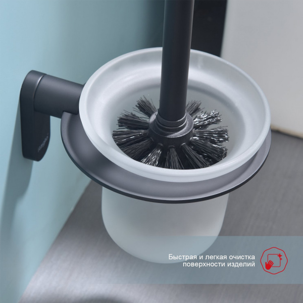 Фото ершик настенный raglo цвет: черный r300.10.06