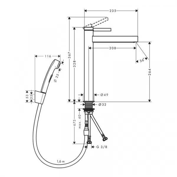 Фото смеситель для раковины hansgrohe finoris 76220670