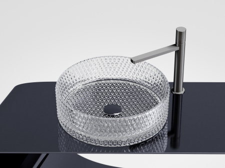 Фото раковина накладная ceramicanova cristal 36 см, цвет: прозрачный cn6062