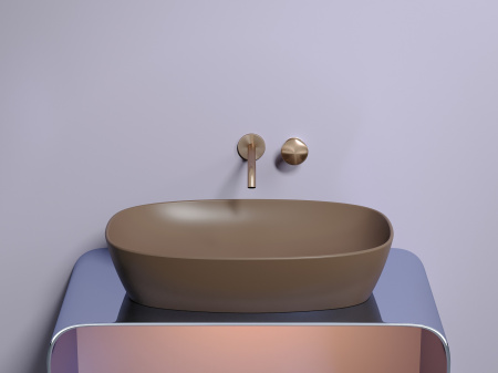 Фото раковина накладная ceramicanova element 60 см, цвет: коричневый cn6049mdb