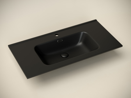 Фото раковина накладная ceramicanova element 91 см, цвет: черный cn7002mb