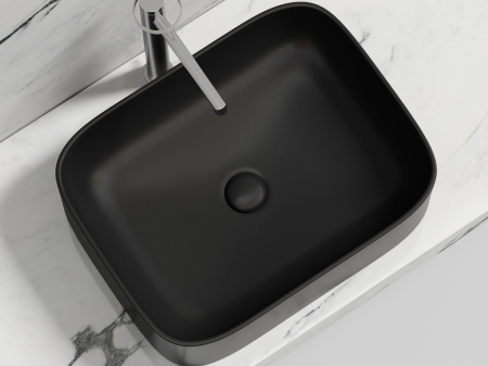 Фото раковина накладная ceramicanova element 50.5 см, цвет: черный cn6052mb