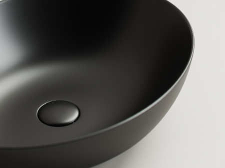 Фото раковина накладная ceramicanova element 52 см, цвет: черный cn6017mb