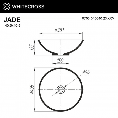 Фото раковина накладная whitecross jade 41 см 0703.040040.2xxxx