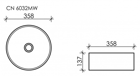 Фото раковина накладная ceramicanova element 35.8 см, цвет: белый cn6032mw