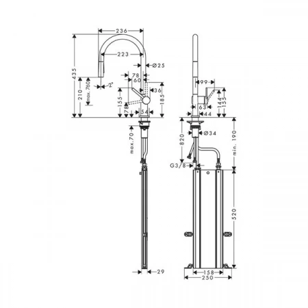 Фото смеситель для кухонной мойки hansgrohe talis 72801340