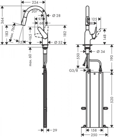 Фото смеситель для кухонной мойки hansgrohe focus 71821800