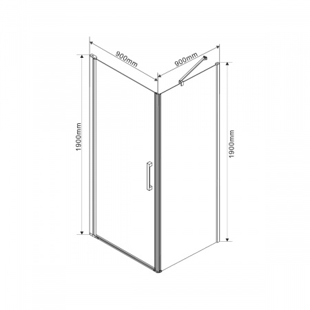 Фото душевой уголок vincea orta 90x90 см vsr-1o9090ch-r