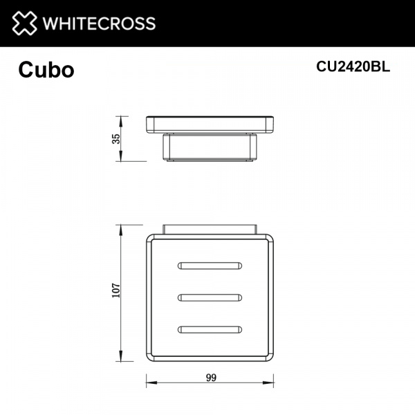 Фото мыльница подвесная whitecross cubo cu2420bl, цвет: черный