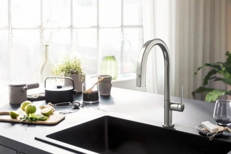 Фото смеситель для кухонной мойки hansgrohe aqittura 76803800