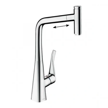 Фото смеситель для кухонной мойки hansgrohe metris select 73803000
