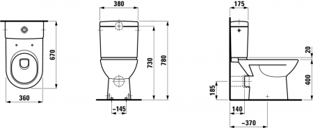 Фото унитаз-компакт laufen pro 8.2495.6.000.000.1
