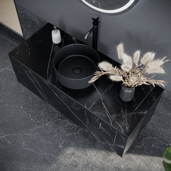 Фото тумба под раковину sancos stone 120 см, цвет: черный st120nm