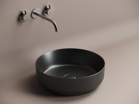 Фото раковина накладная ceramicanova element 39 см, цвет: черный cn6022mb
