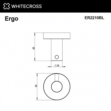 Фото крючок whitecross ergo er2210bl, цвет: черный