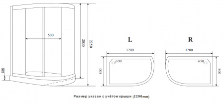 Фото душевая кабина timo premium ilma-902 r 120x80 см