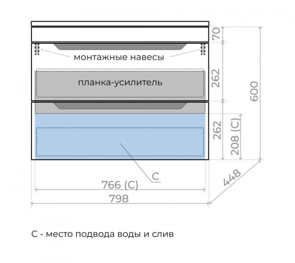 Фото тумба под раковину style line остин 80 см лс-00002403