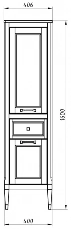 Фото пенал напольный asb woodline гранда 40, цвет: grigio 11488 гр