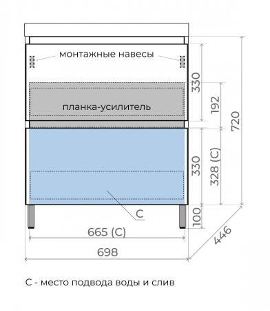 Фото тумба под раковину style line манхэттен 70 см лс-00002376