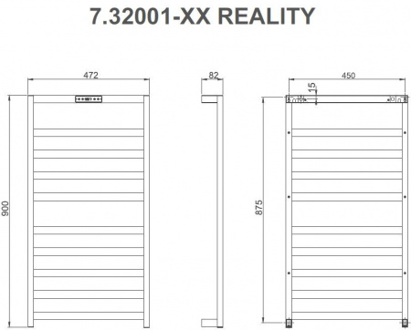 Фото злектрический полотенцесушитель allen braureality 90х47,2 см  7.32001-bn
