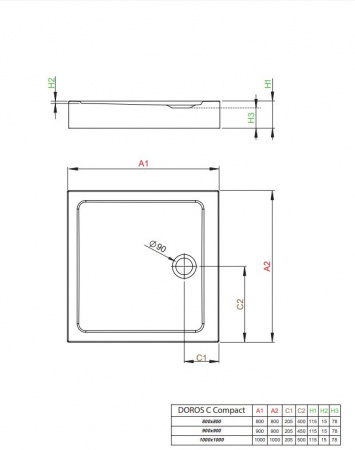Фото поддон акриловый radaway doros c compact 80x80 см sdrc8080-05